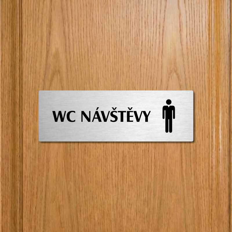 WC návštěvy muži, 240x79mm, stříbrná popiska 